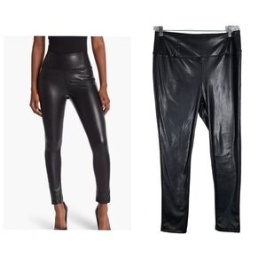 OOKIE & LALA FAUX LEATHER HIGH RISE PULL-ON LEGGINGS